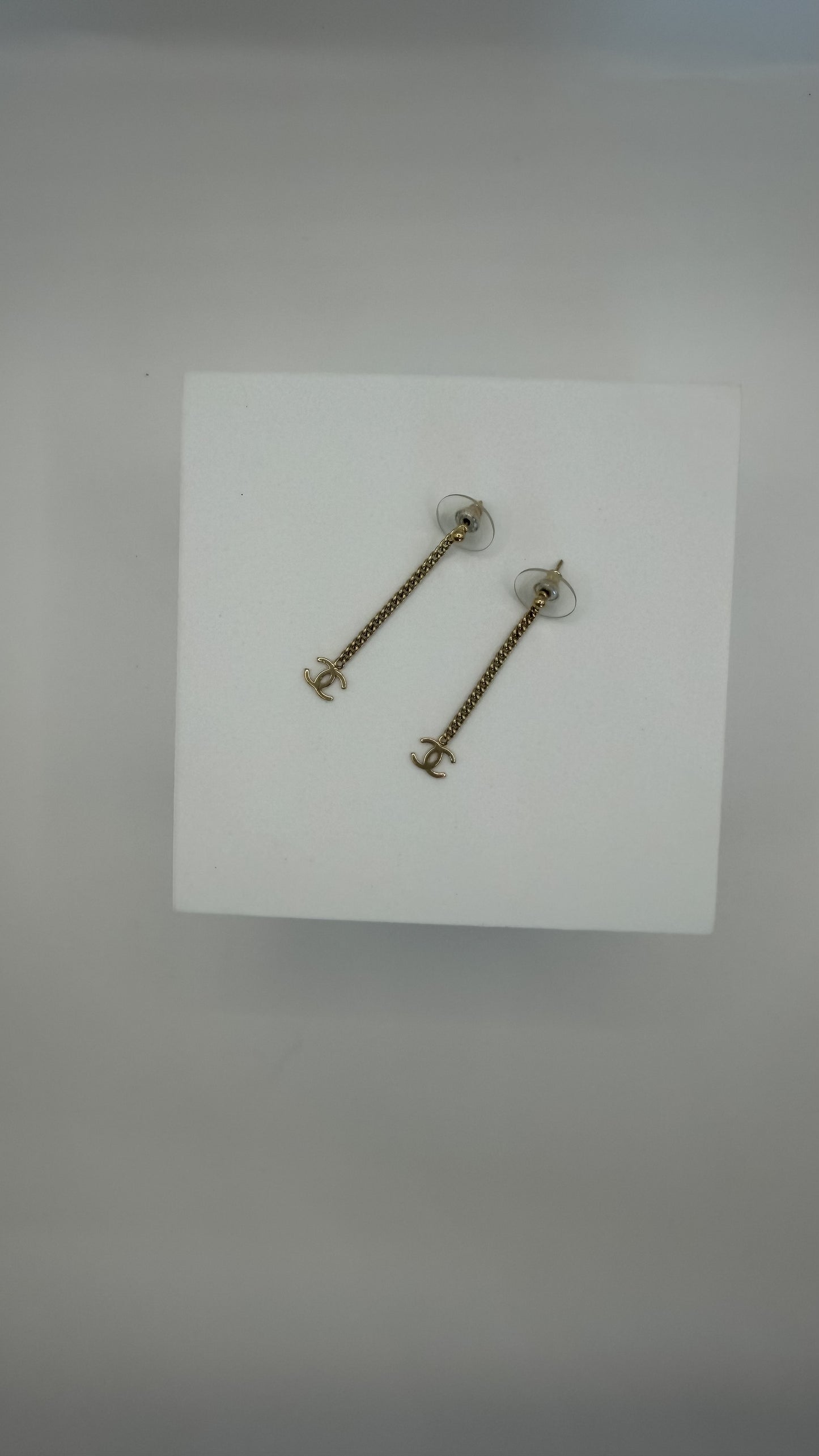 Chanel Gold Chain Drop Earrings