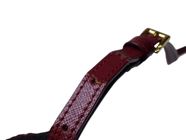 Prada Saffiano Leather Shoulder Bag – Burgundy