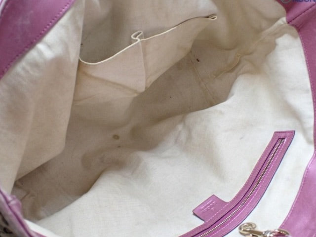 Gucci GG Canvas Tote with Pink Trim