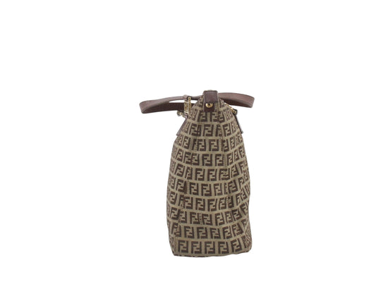 FENDI ZUCCA CANVAS SHOULDER TOTE