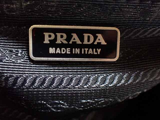 Prada Nylon Triangle Logo Clutch