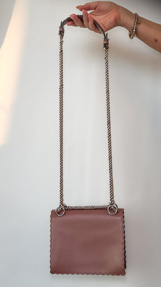 FENDI SCALLOPED LEATHER BAG