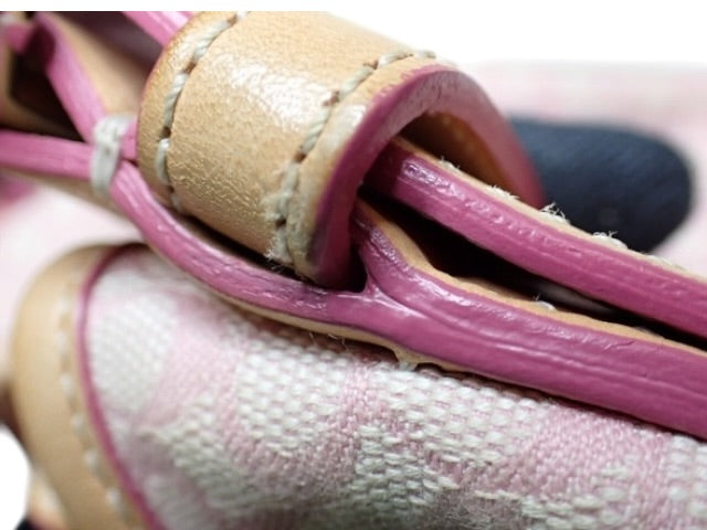 Vintage Coach Signature Shoulder Bag β Pastel Pink
