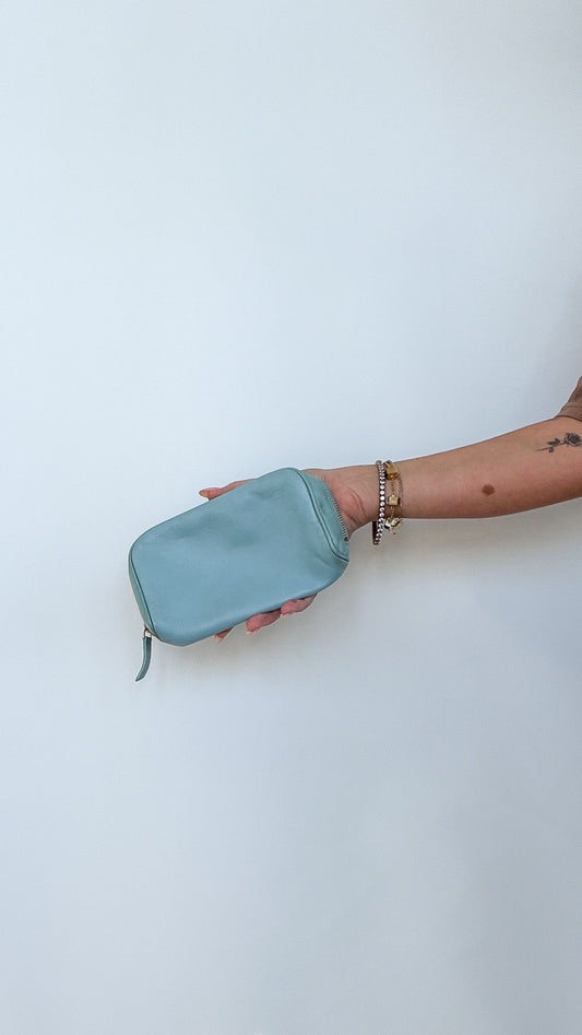 CHANEL LIGHT BLUE COSMETIC POUCH