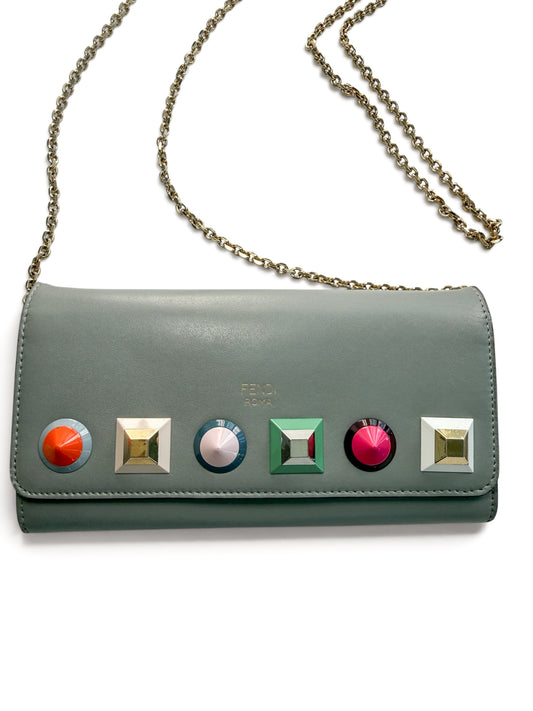 Fendi Leather Studded Chain bag