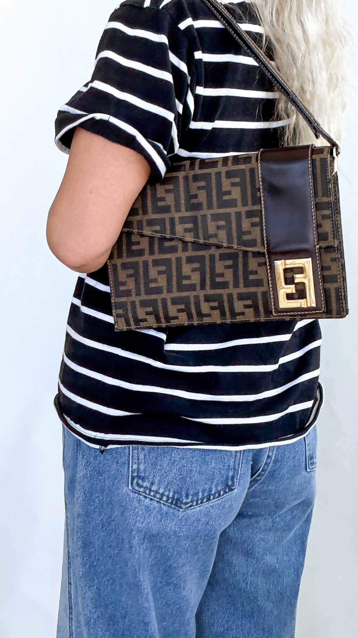Fendi Zucca Canvas Shoulder/cross body Bag (Vintage FF Monogram)