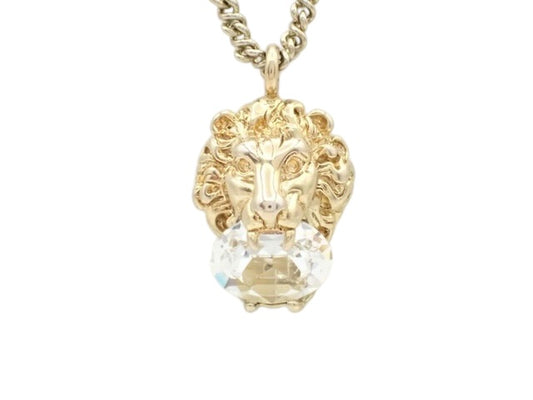 Gucci Lion Head Crystal Necklace