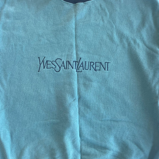 YSL Vintage Teal Crewneck Sweatshirt — Men’s L / Women’s M