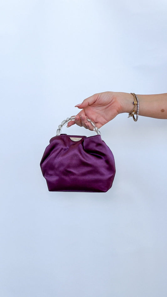 CHRISTIAN DIOR PEARL SATIN HANDBAG – A GRADE