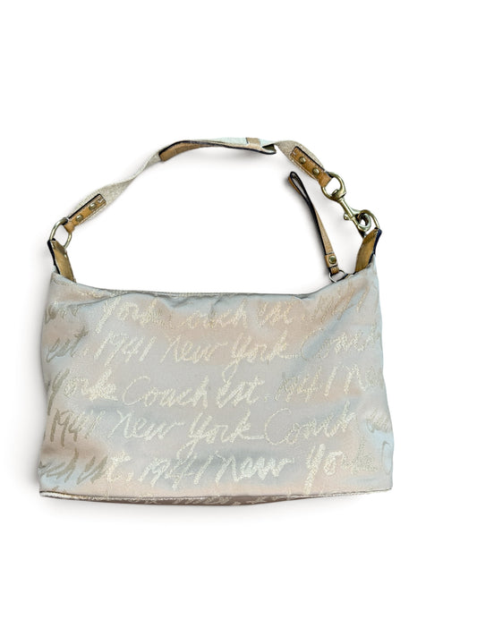 Coach Gold Script Shoulder Bag with Heart Detail