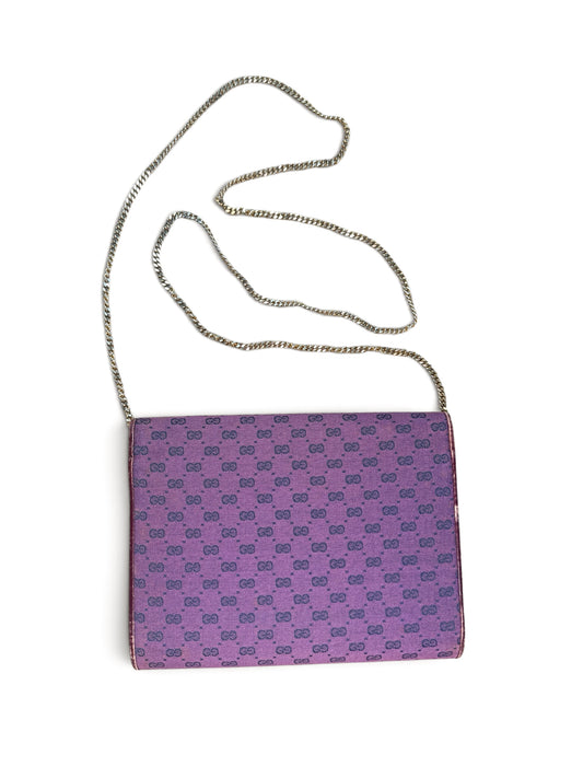 Gucci GG Monogram Chain Shoulder Bag β Purple