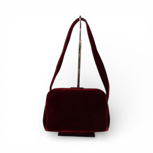 Prada Red Velour Velvet Shoulder Bag