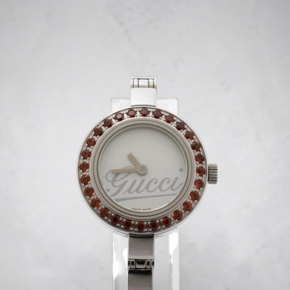 Gucci Crystal Bezel Watch (Red)