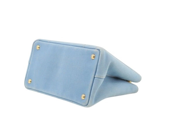 Prada Blue Canapa Canvas Tote Bag