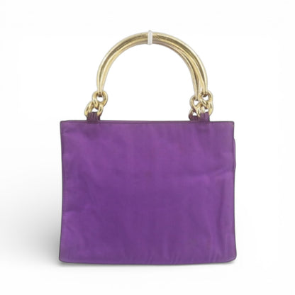 Prada Nylon Tote with Gold Handles
