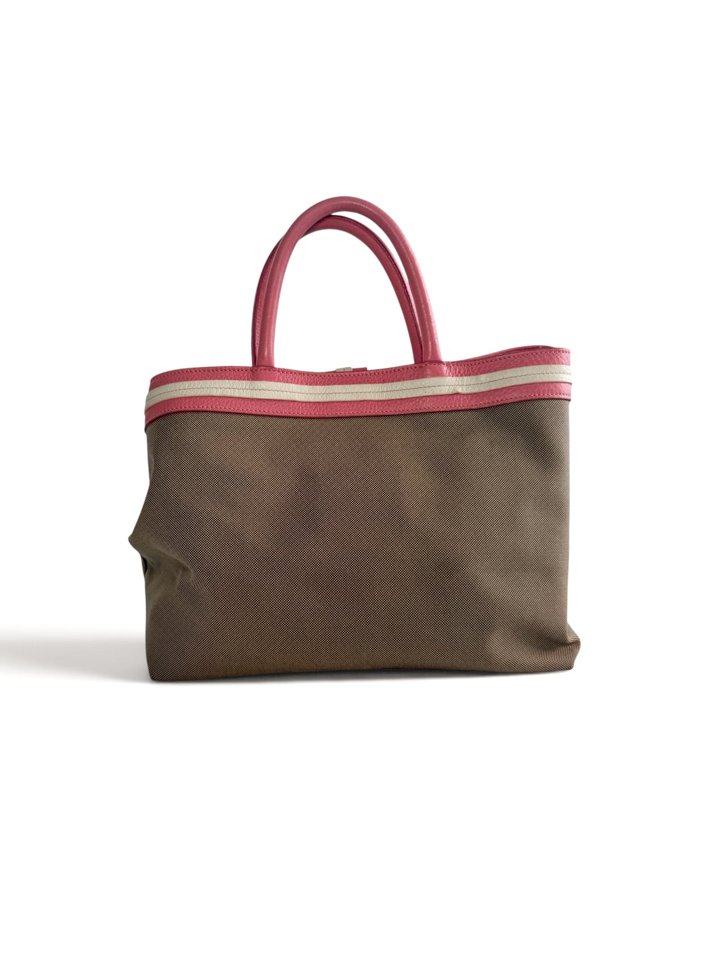 Prada Canapa Bow Tote – Pink & Beige