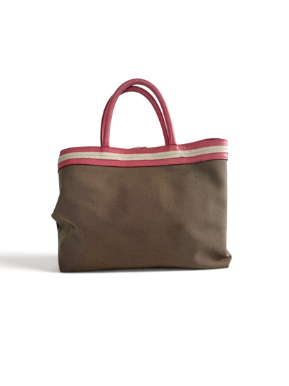 Prada Canapa Bow Tote – Pink & Beige