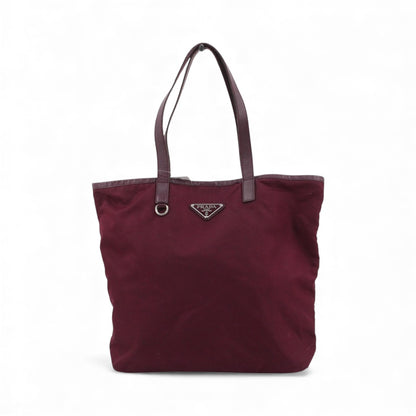 Prada Burgundy Nylon Tote