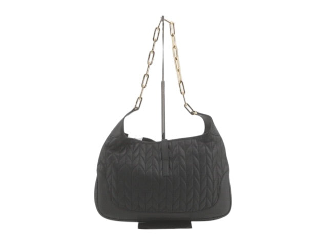 Gucci Tom Ford Era Jackie Matelassé Black Leather Chain Shoulder Bag