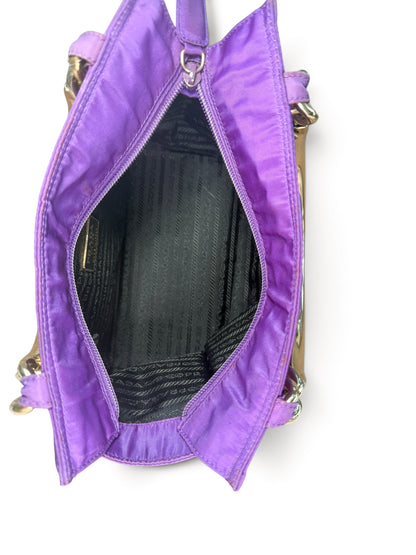 Prada Nylon Tote with Gold Handles