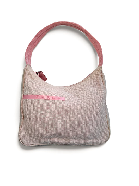PRADA PINK CANVAS HANDBAG