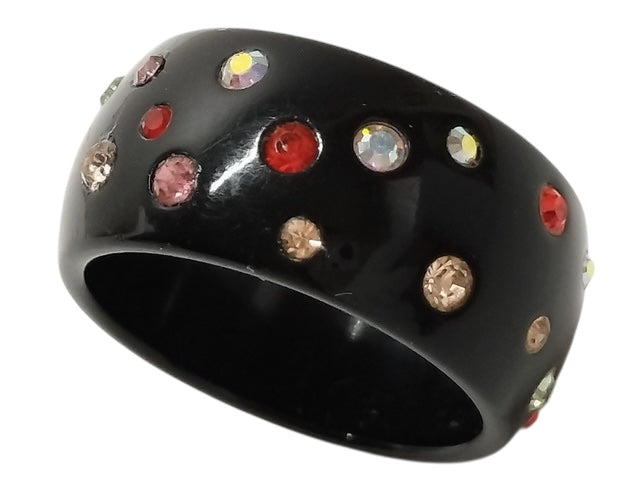 Chanel Coco Rhinestone Black Ring