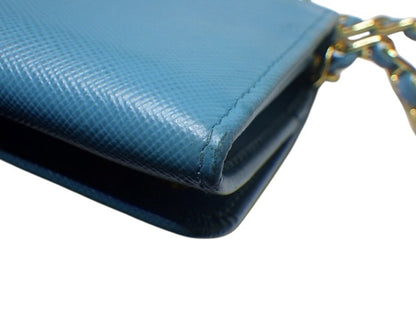Prada Saffiano Leather Chain Bag – Turquoise