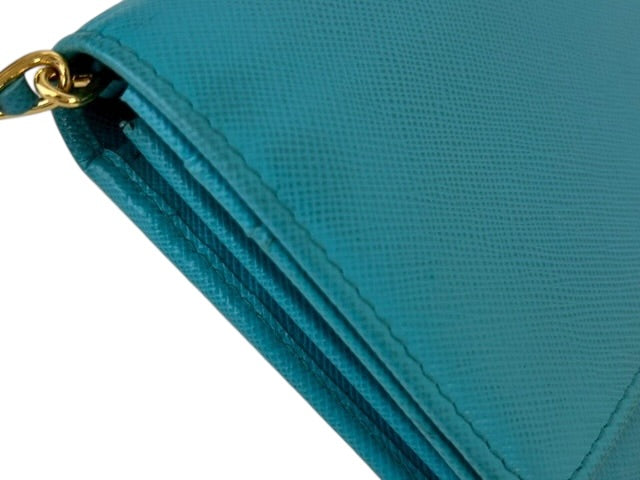 Prada Saffiano Leather Chain Bag – Turquoise