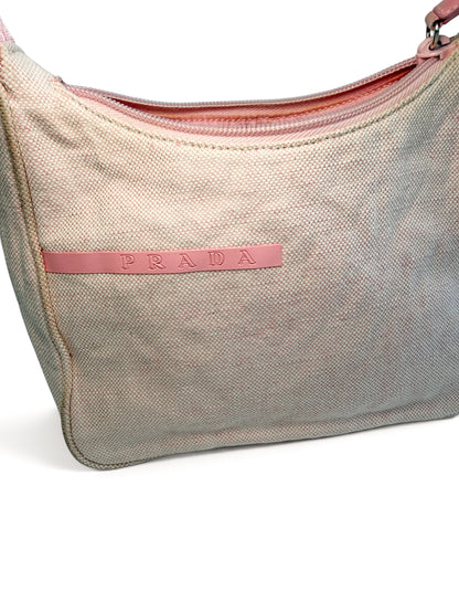 PRADA PINK CANVAS HANDBAG