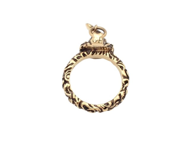 Gucci Lion Head Ring with Heart Charm – M/L