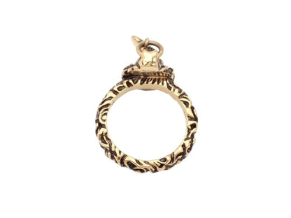 Gucci Lion Head Ring with Heart Charm – M/L