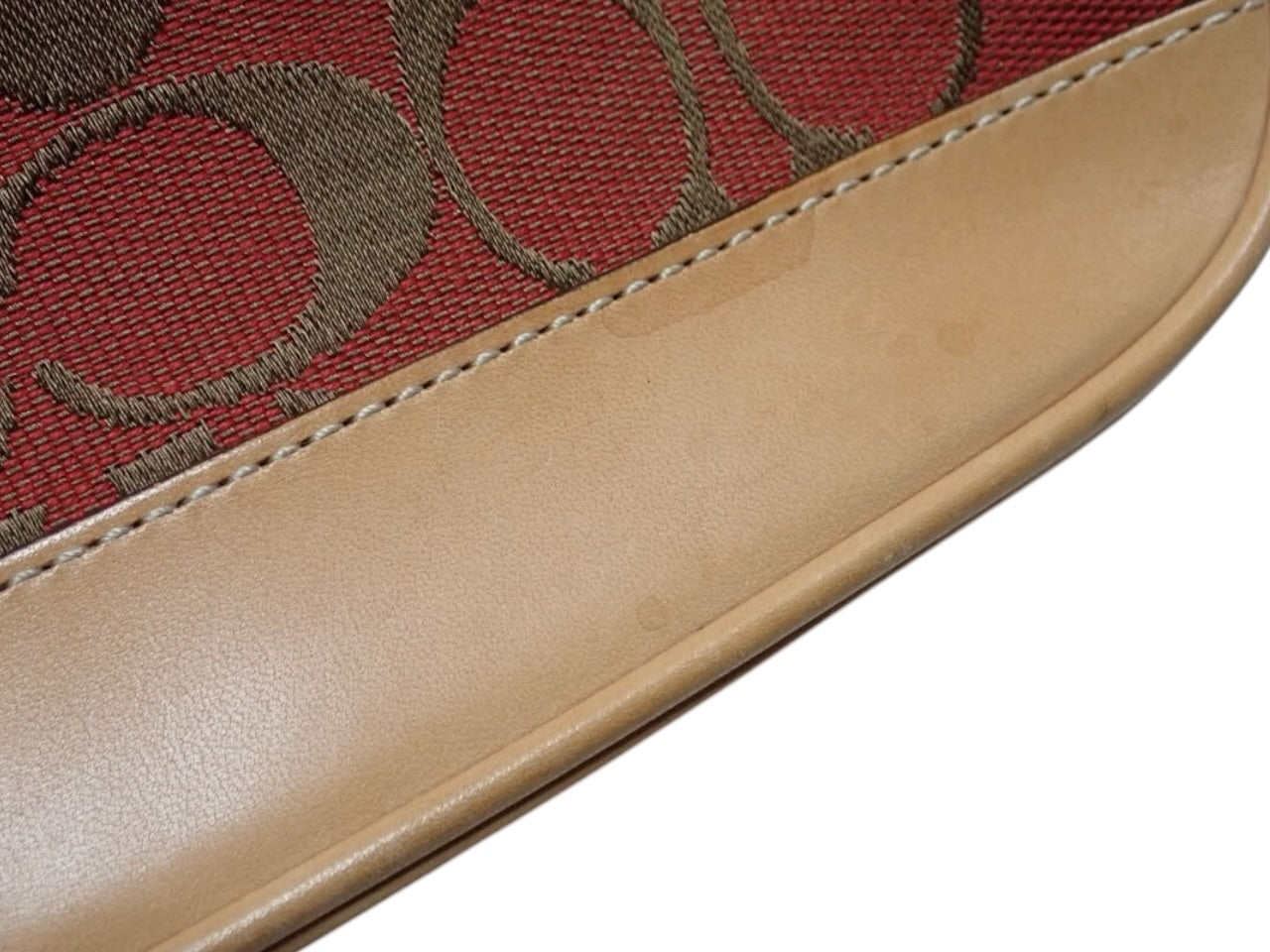 Coach Red and Gold Signature Shoulder Bag