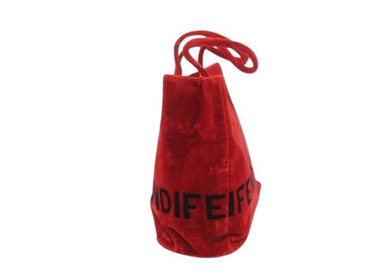 Fendi Red Velvet Tote Bag