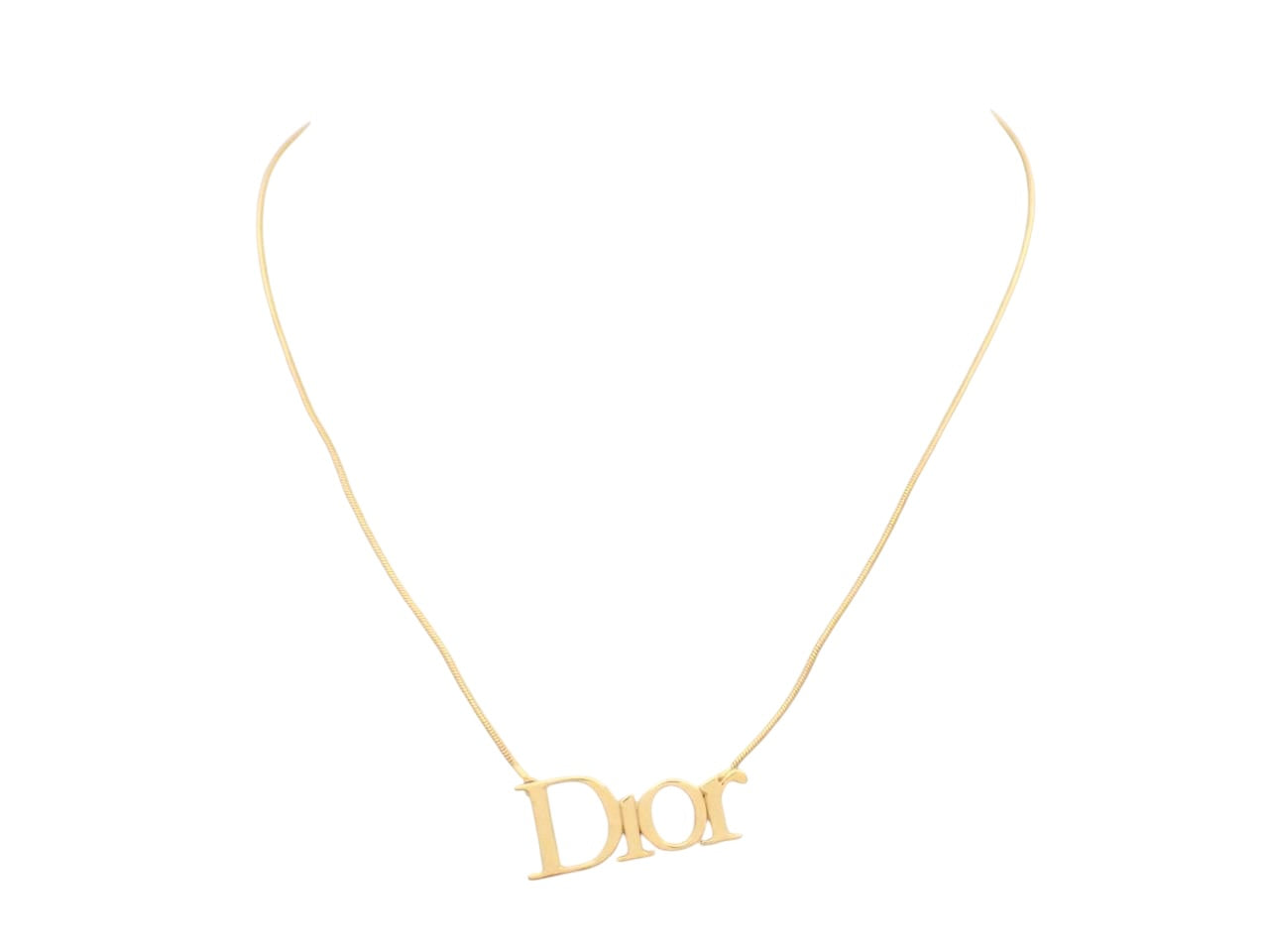 Christian Dior Gold Dior Logo Necklace