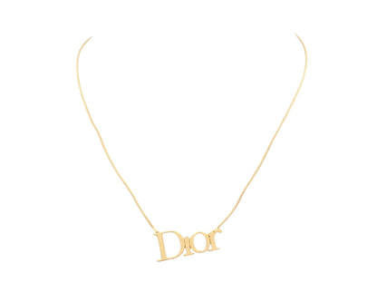 Christian Dior Gold Dior Logo Necklace