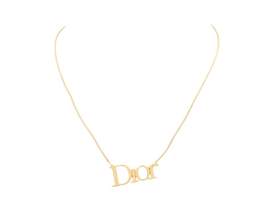 Christian Dior Gold Dior Logo Necklace