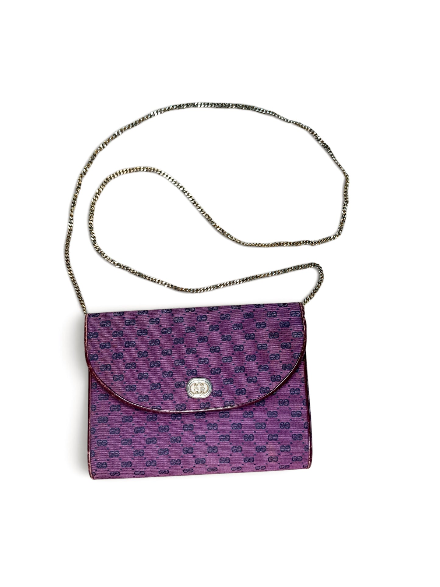 Gucci GG Monogram Chain Shoulder Bag – Purple