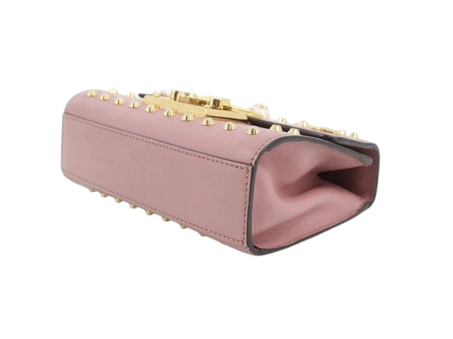 Gucci Padlock Pearl & Stud Mini Shoulder Bag – Pink Leather
