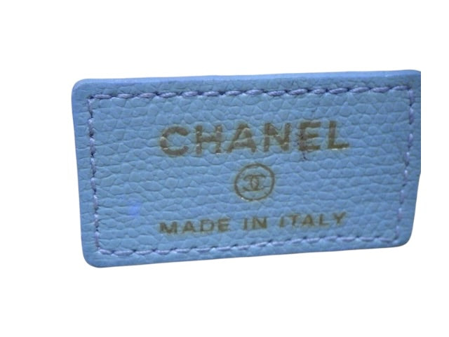 CHANEL LIGHT BLUE COSMETIC POUCH