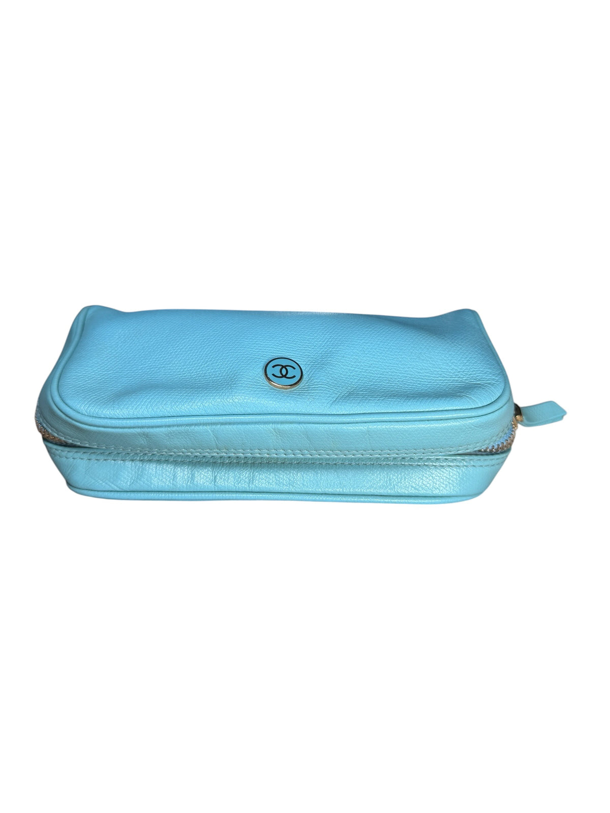 CHANEL LIGHT BLUE COSMETIC POUCH
