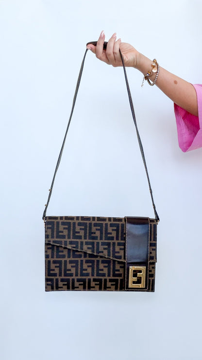 Fendi Zucca Canvas Shoulder/cross body Bag (Vintage FF Monogram)