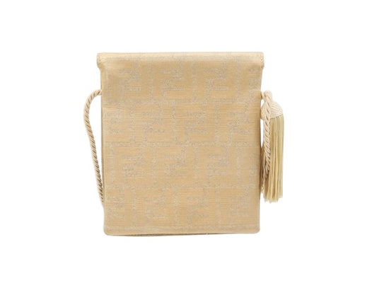 Fendi Zucca Tassel Crossbody Bag – Champagne Gold