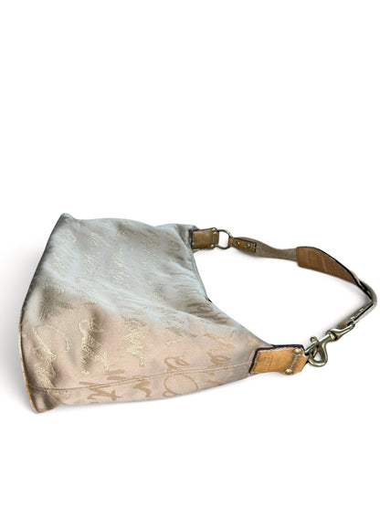 Coach Gold Script Shoulder Bag with Heart Detail