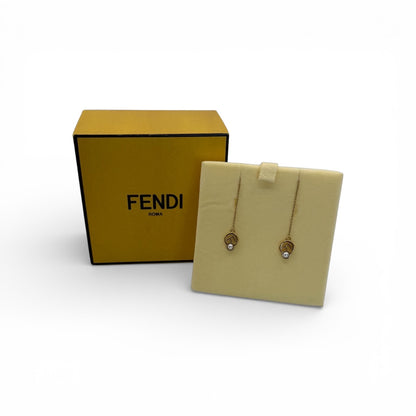 Fendi F Is Gold Drop Pearl Earrings