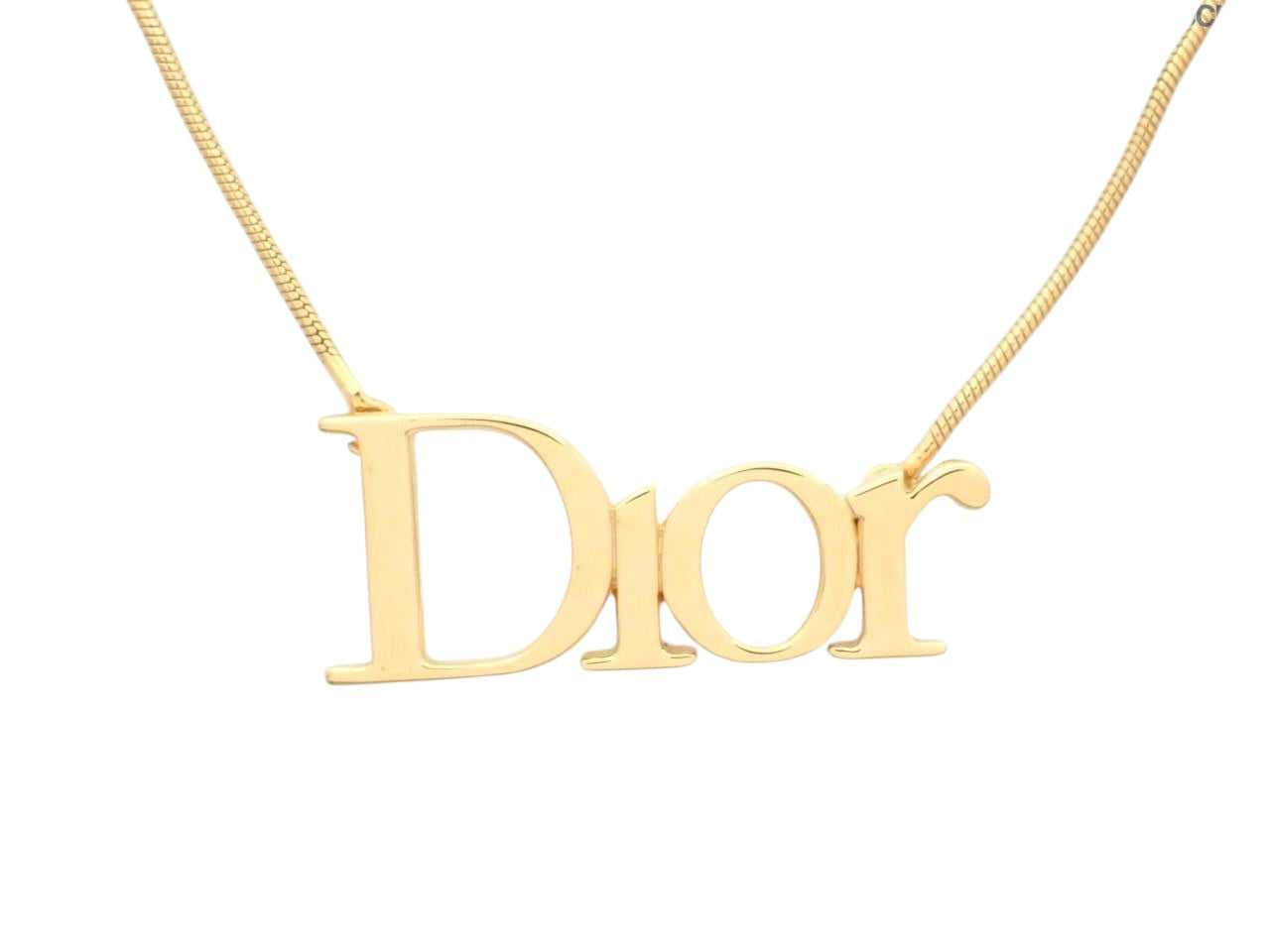 Christian Dior Gold Dior Logo Necklace