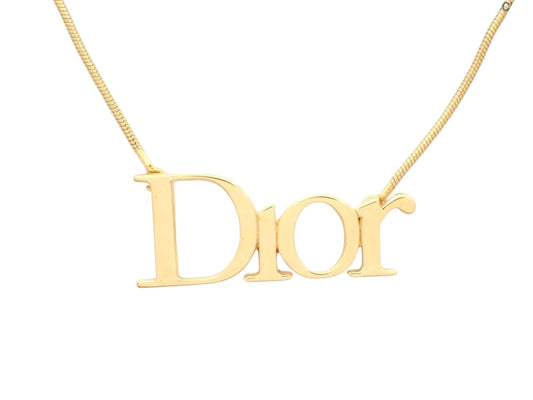 Christian Dior Gold Dior Logo Necklace