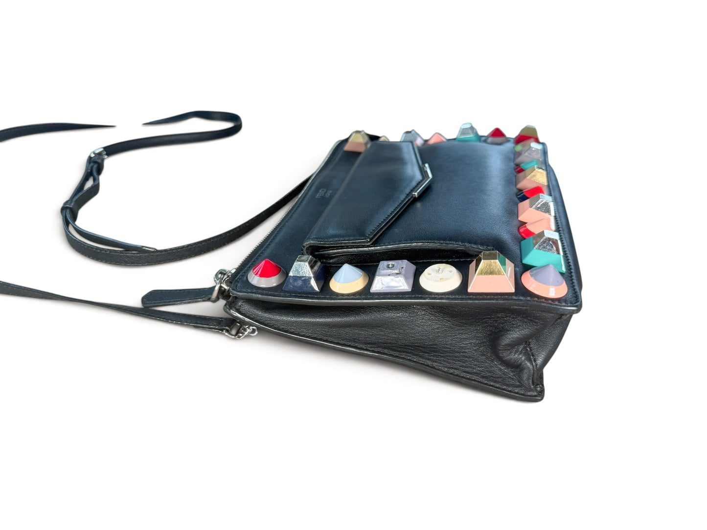Fendi Studded Crossbody & Clutch – Black Multicolour