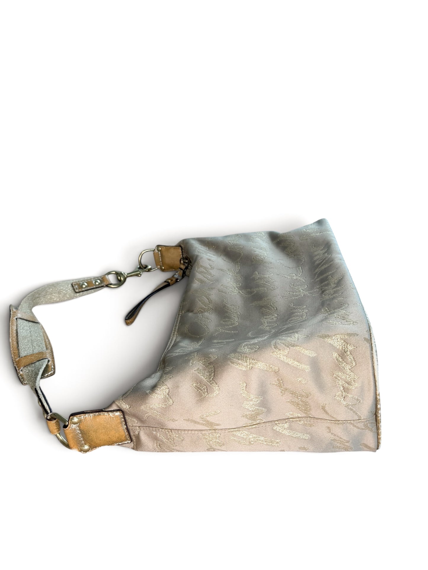 Coach Gold Script Shoulder Bag with Heart Detail