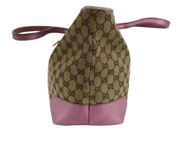 Gucci GG Canvas Tote with Pink Trim