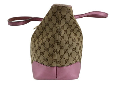 Gucci GG Canvas Tote with Pink Trim
